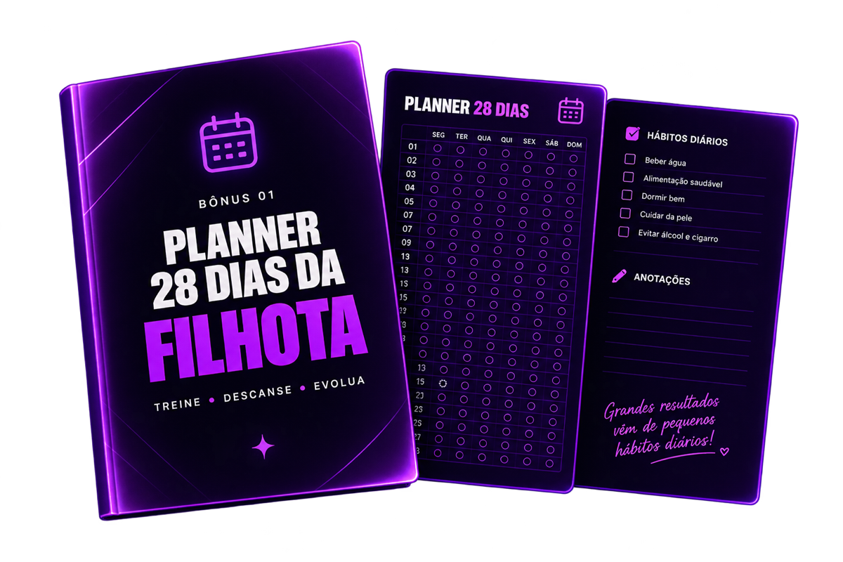 Mockup do planner de 28 dias e acompanhamento de hábitos