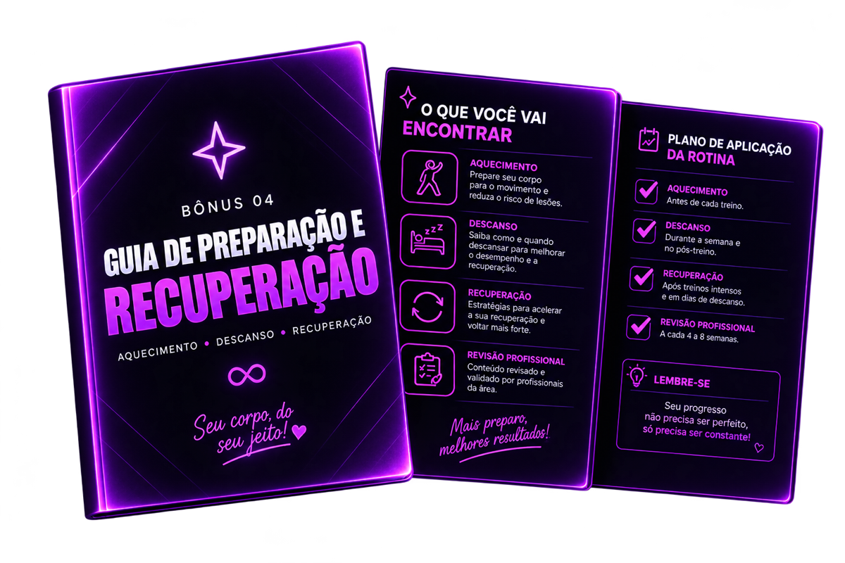 Mockup do guia de preparação, descanso e recuperação